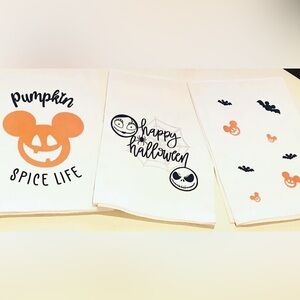 Brand New- Set of 3 Disney Halloween Tea Towels
